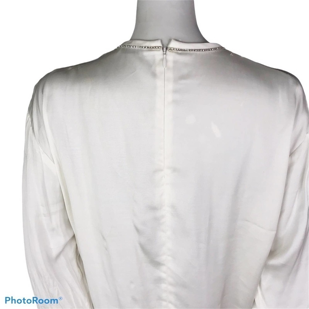 Sandro H18Camille ecru white embellished top - Picture 8 of 14